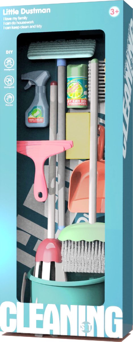 12-delige speelgoed schoonmaakset met emmer en toebehoren