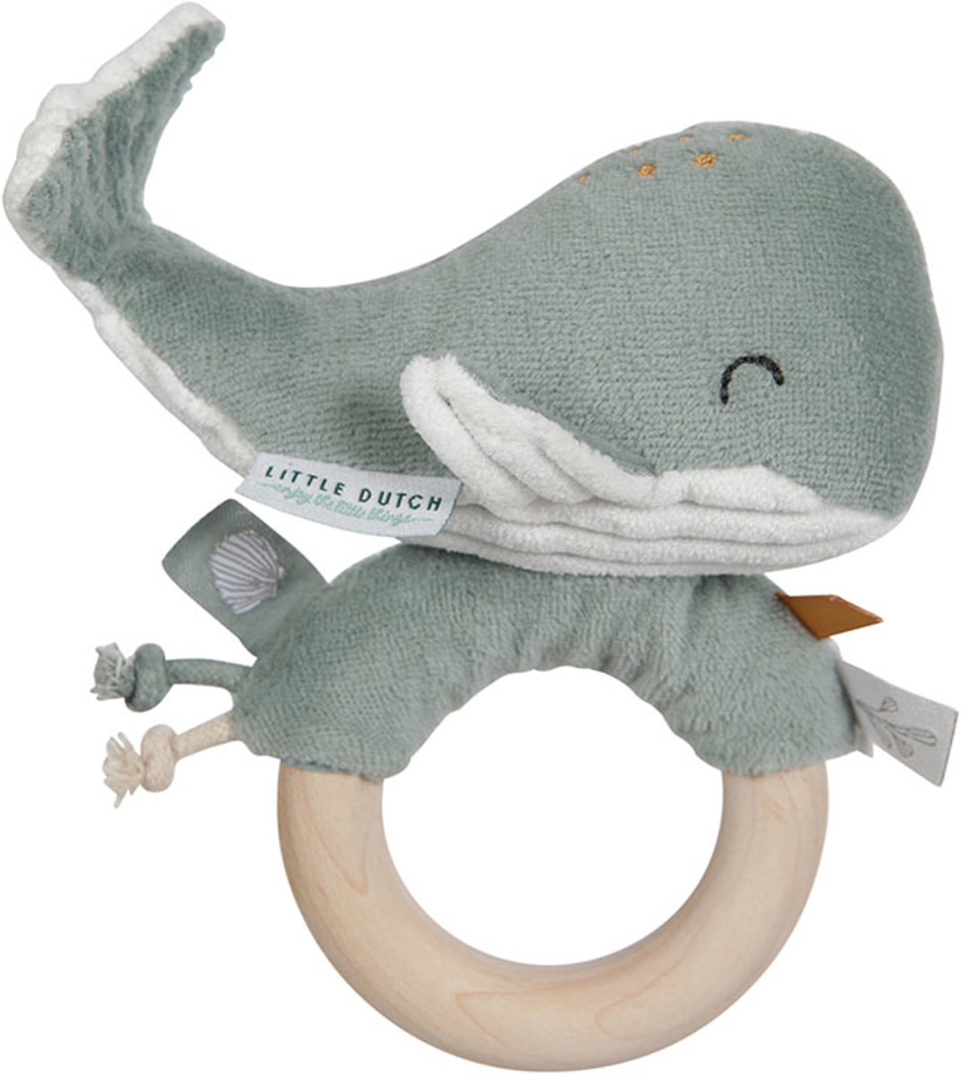 Little Dutch Ringrammelaar Walvis Ocean Mint