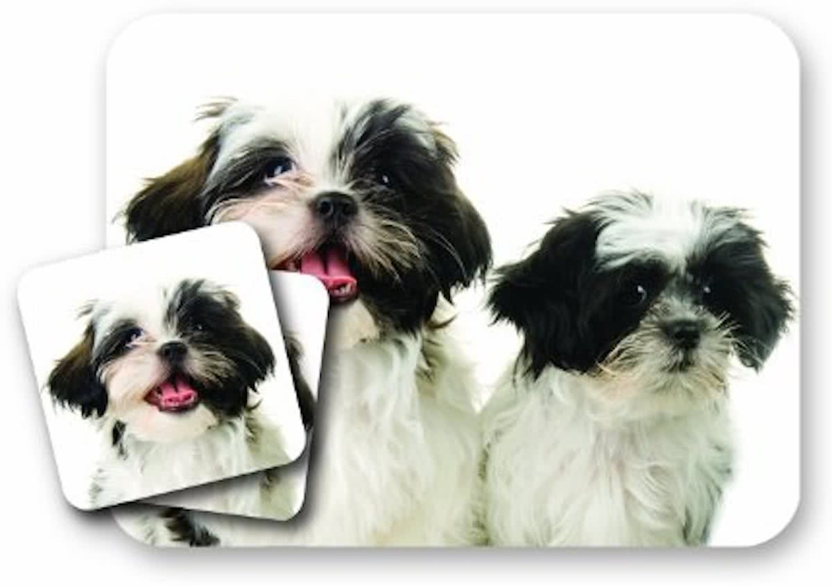 Little Gifts Shih Tzu - Muismat Met Twee Onderzetters