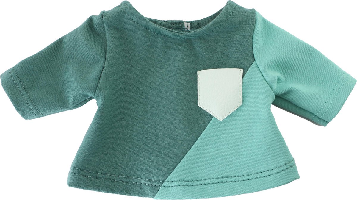 Little Lady Poppenkleding - Paola Reina Gordi - trui oud groen/ mintgroen met zakje