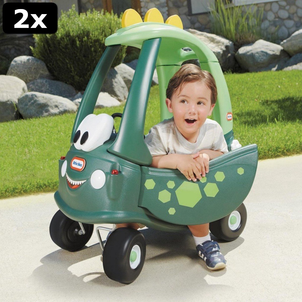 2x Little Tikes Cozy Coupe Dino Groen