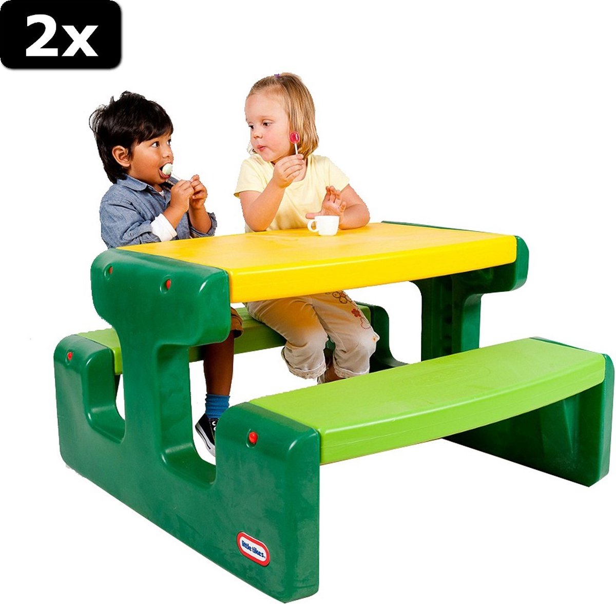 2x Little Tikes Go Green Picknicktafel 93x100x55 cm