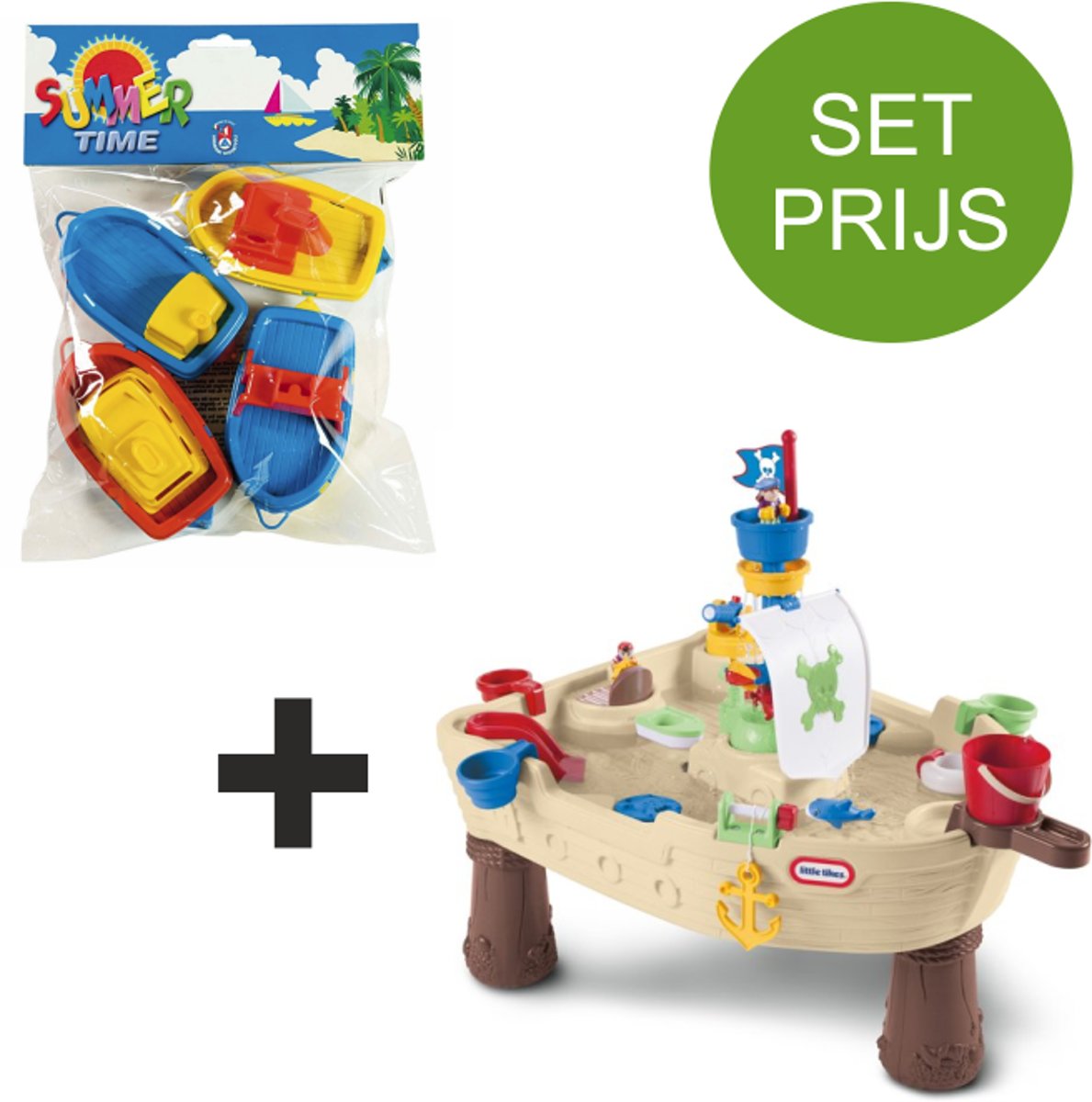 Little Tikes Piraten Watertafel met 4 kunststof bootjes