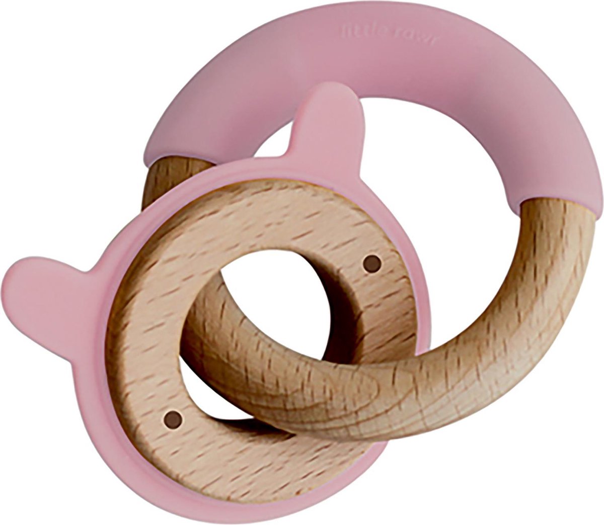 Little Rawr -   - Bijtringen - Siliconen + Hout - Dieren - Roze