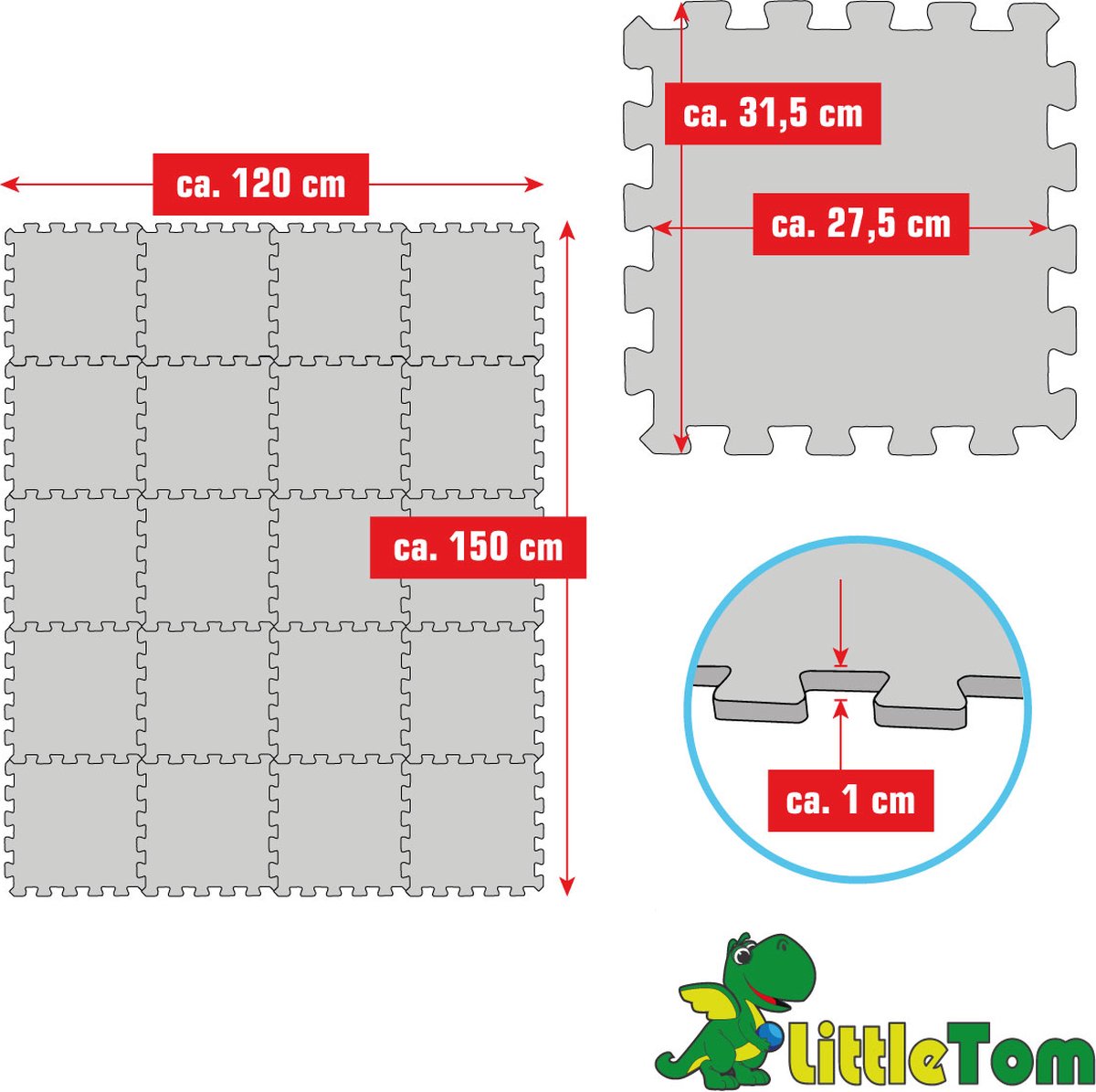 20 delige   voor Babys en Kinderen - 30x30 Puzzel Speelmat EVA Kruipmat