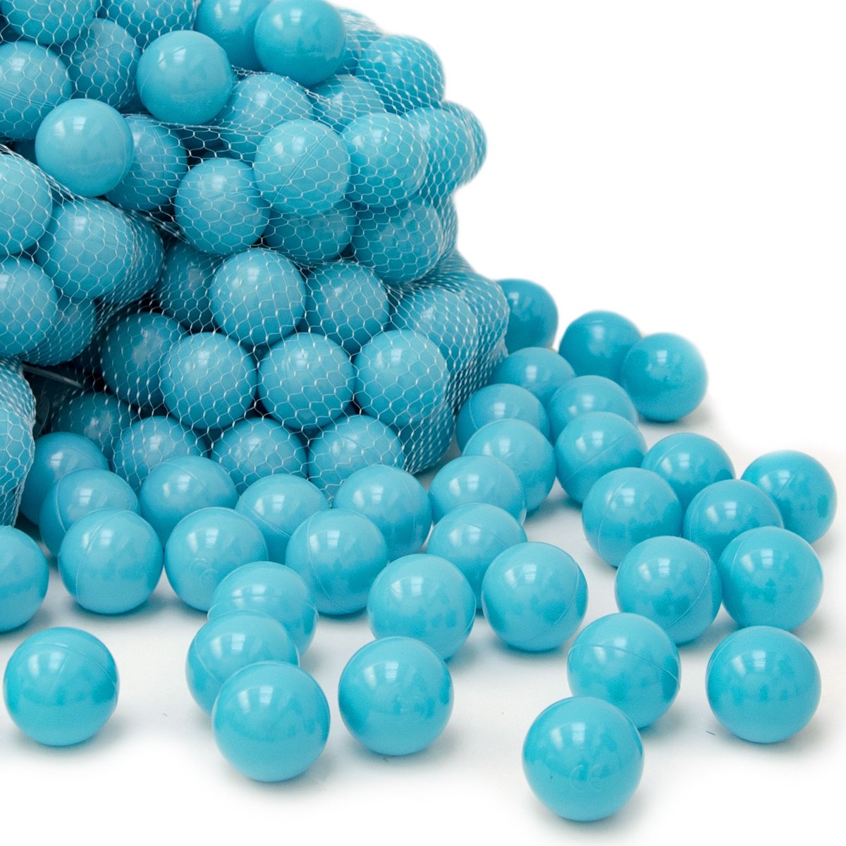 50 Babybalballen 5,5 cm Kinderbalbadje Kunststofballen Babyballen Turquoise