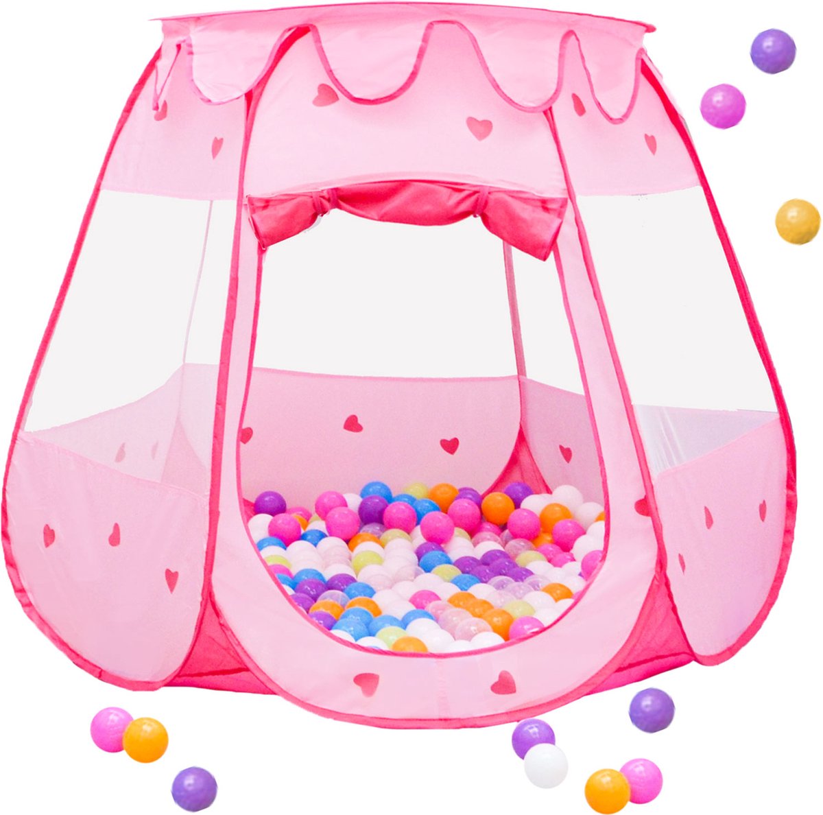 Ballenbad Meisje - 300 Ballen 120x120x90 Kindertent Speeltent Kinderen Ballenbak