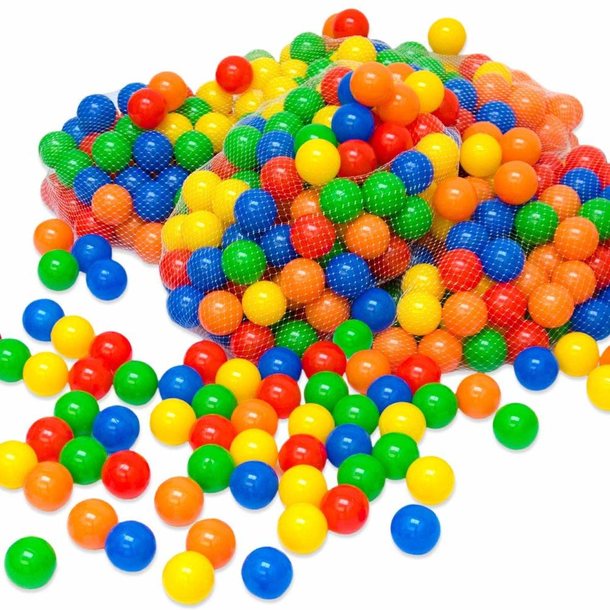 LittleTom 200 Baby Ballenbak Ballen - Ø 7cm - SGS-certificaat vanaf 0 Jaar - Multicolor Mix - gekleurde Kunststof Speelballen voor Binnen en Buiten