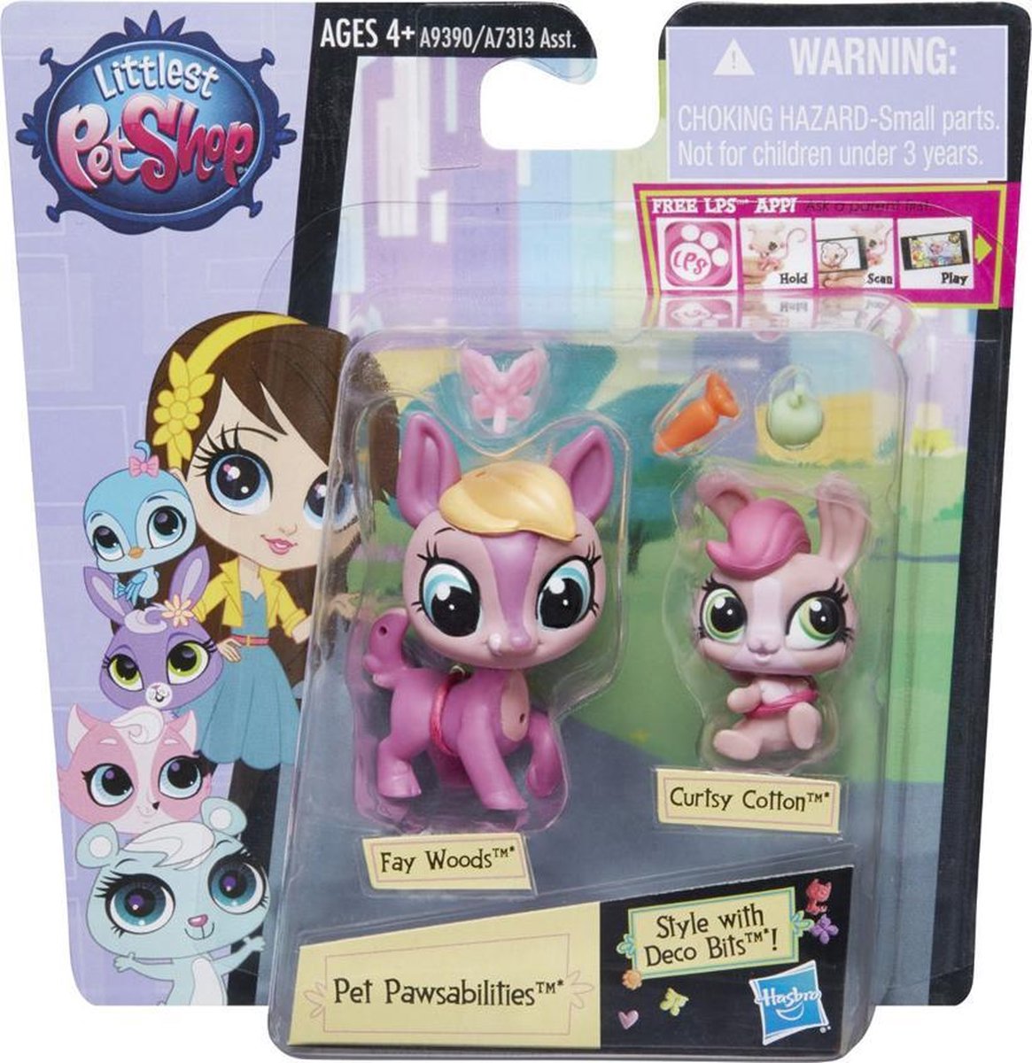 Littlest Pet Shop Pet Pawsabilities Fay Woods & Curtsy Cotton 3753 3754