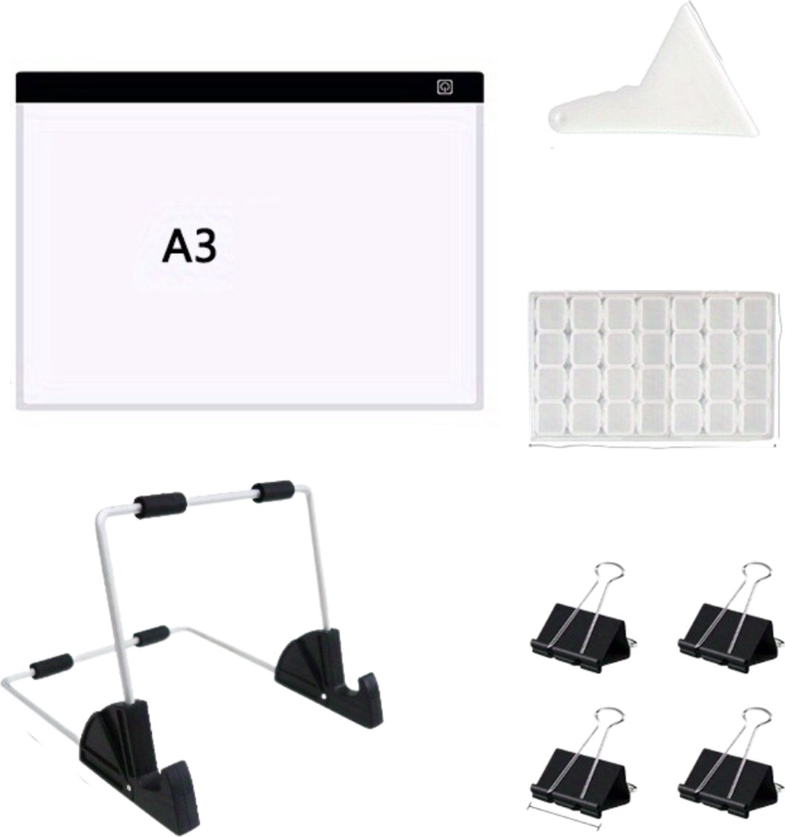   Lightpad - Diamond Painting - Lichtbak - Voor Tekenen - Voor Diamond Painting- Lichttafel - A3 - A4 - A5 - Volwassenen - Kinderen - Dimbaar -   - Met Accessoires