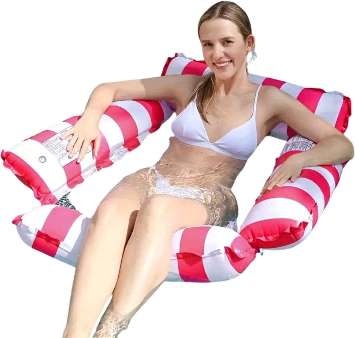   Luxe Waterhangmat - Luchtbed Zwembad - Luchtmatras Opblaasbaar - Water Hangmat - Aqua Lounge - Roze