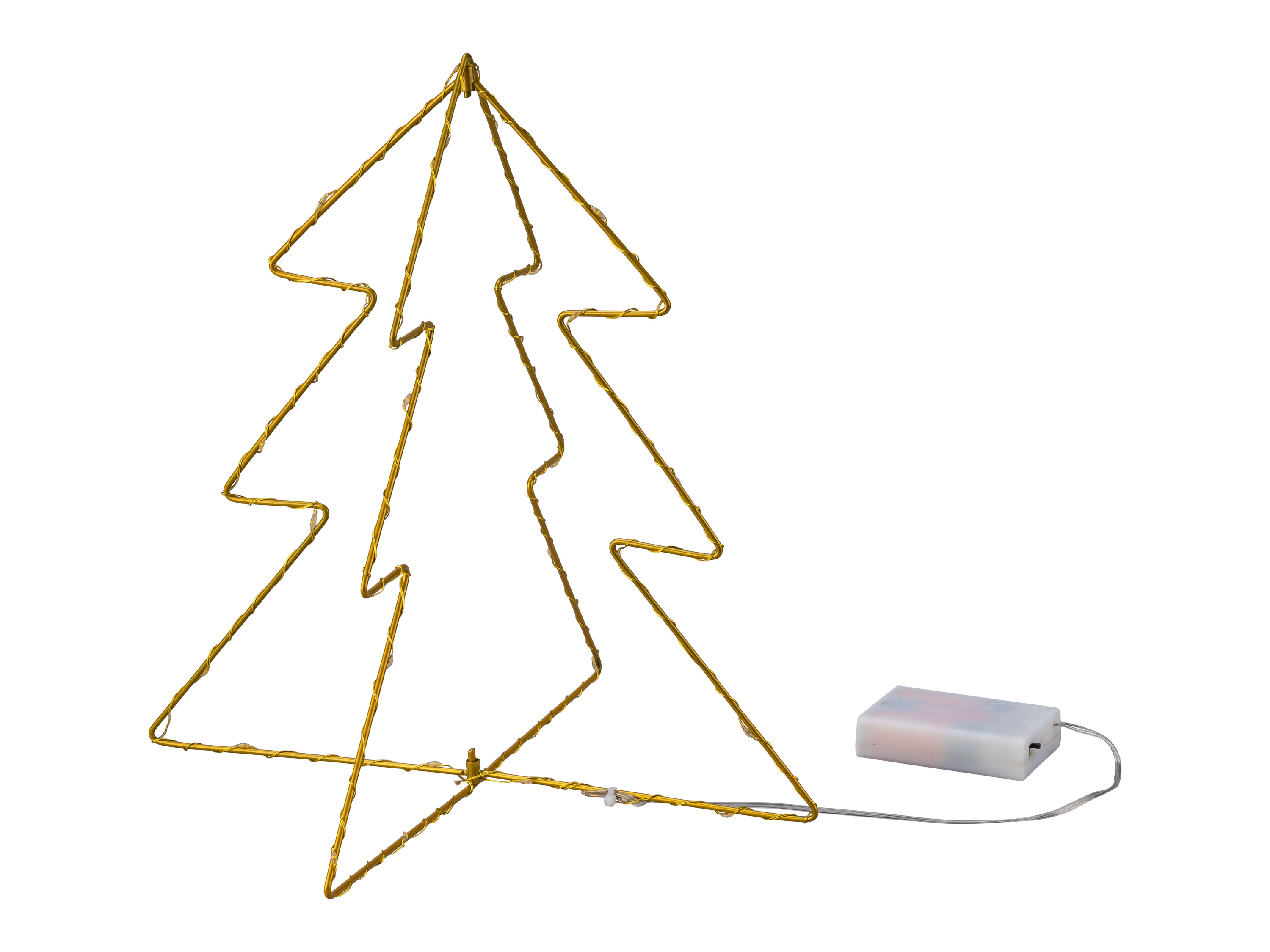 LIVARNO home Kerstboom decoratief staand 30cm 30 LED (Goud)