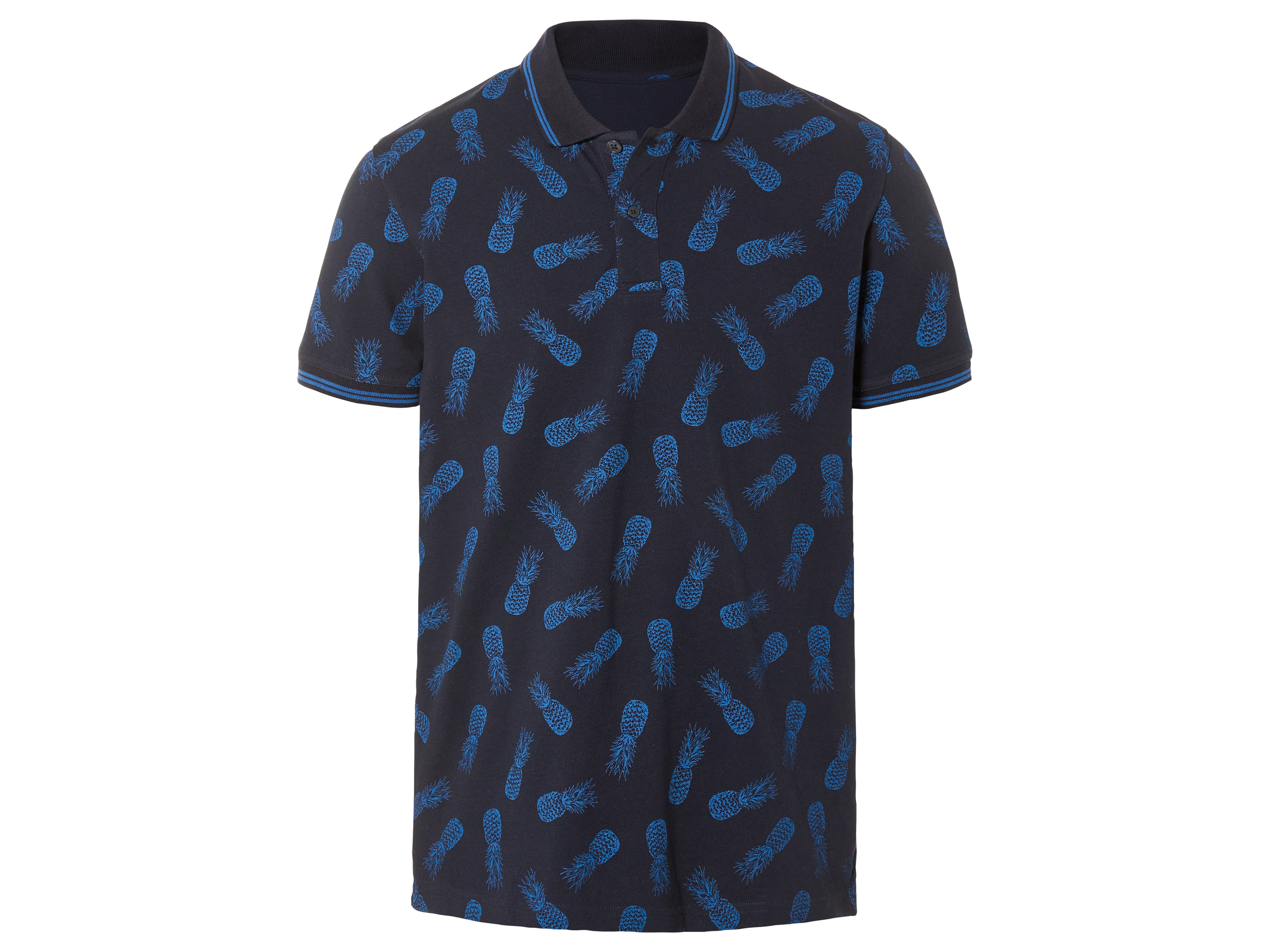 LIVERGY Heren polo (M (48/50), Marine/print)