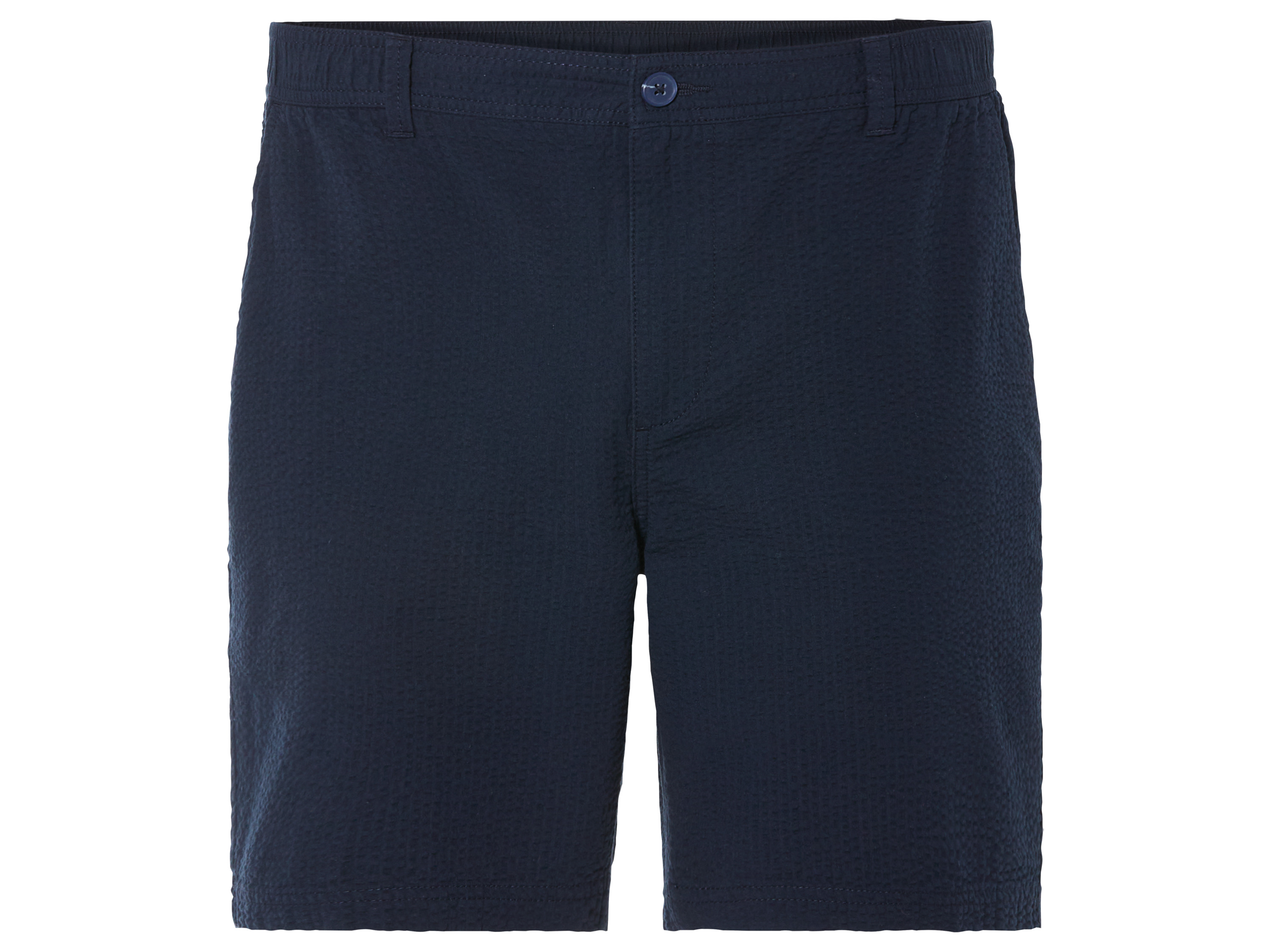 LIVERGY Heren seersucker-shorts (L (52-54), Marineblauw)