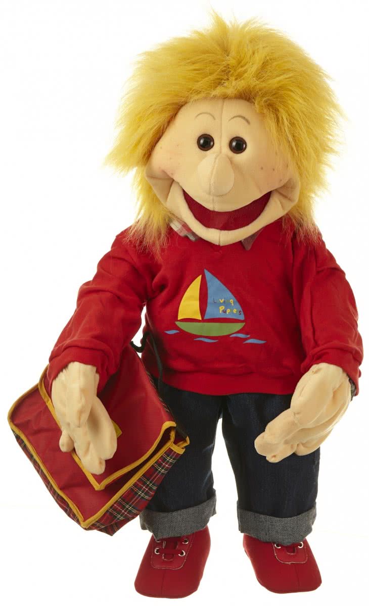 Living Puppets - Handpop Lasse met schooltas - 65cm