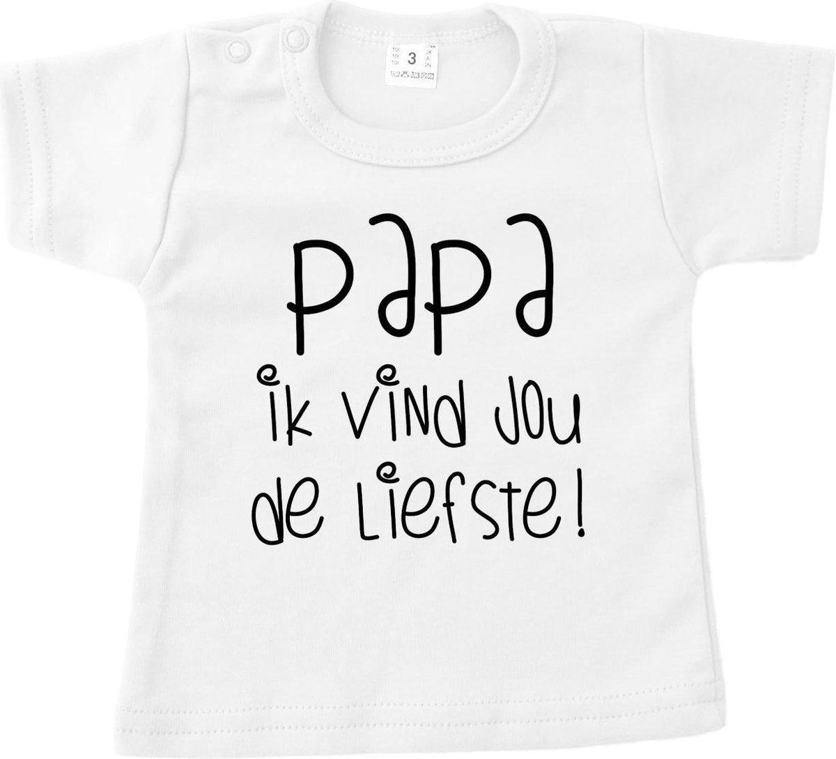 Babyshirt-Kindershirt-Papa ik vind jou de liefste-Maat 104/110-Korte mouwen