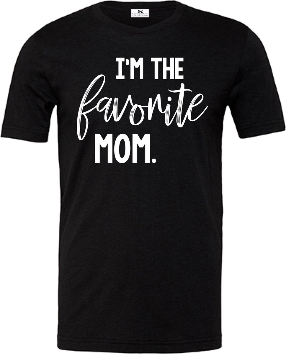 Dames T-shirt voor mama-Im the favorite mom-Maat L