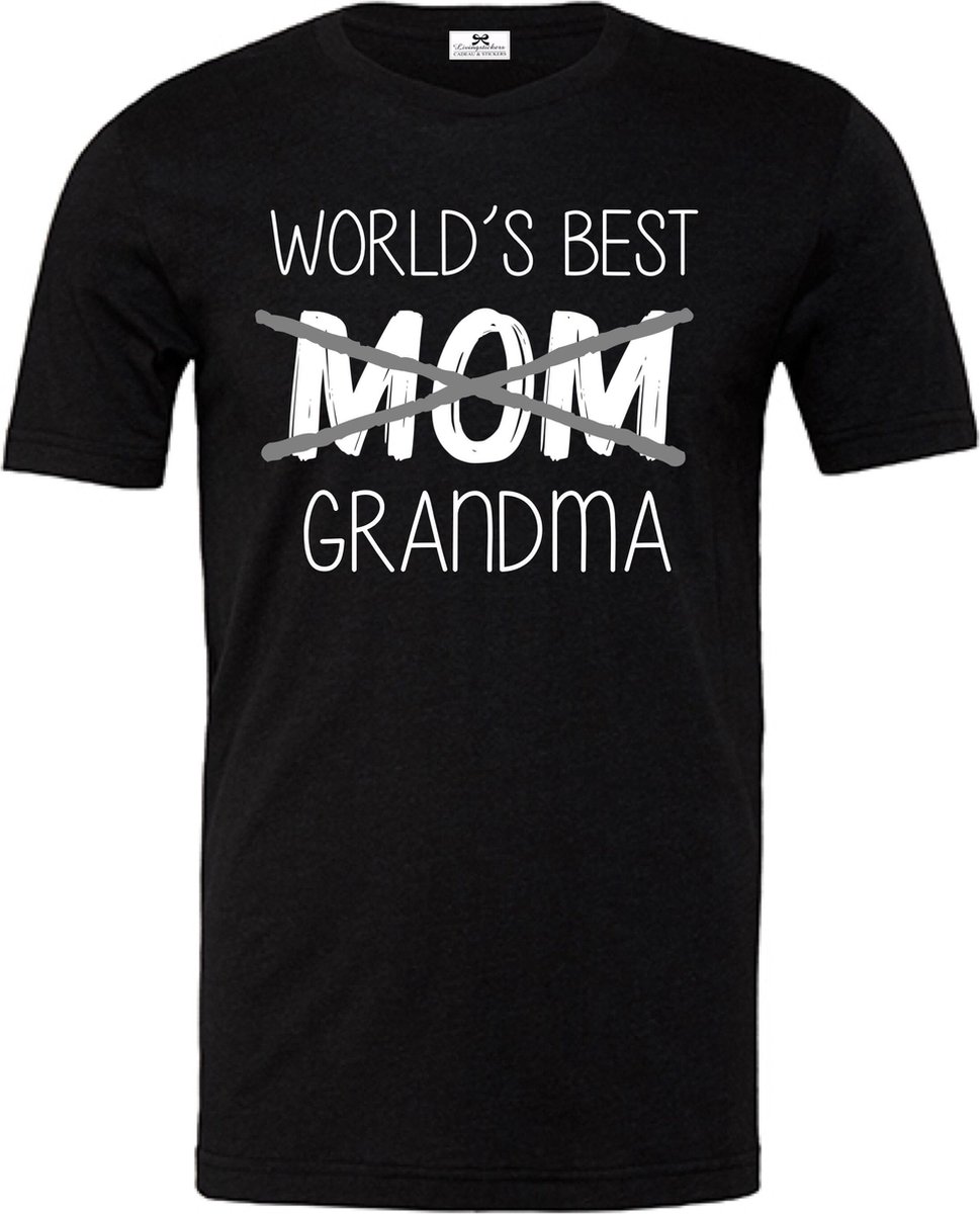 Dames T-shirt voor oma-Worlds best mom grandma-Maat S