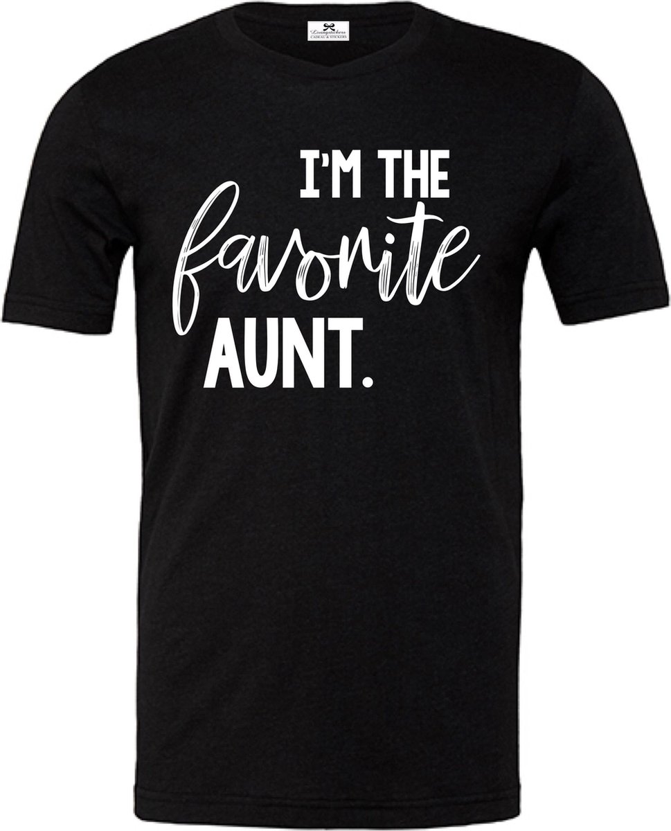 Dames T-shirt voor tante-Im the favorite auntie-Maat L