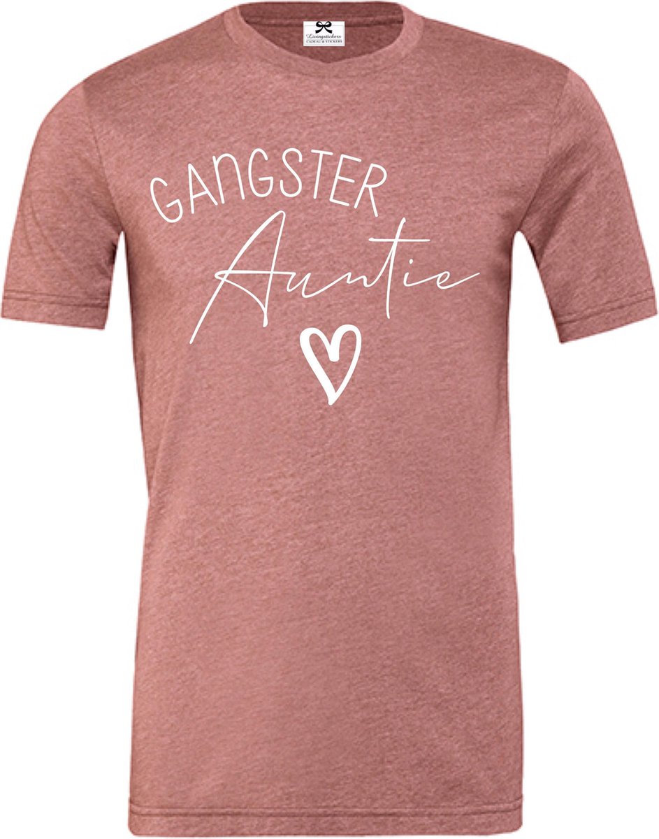 Dames t-shirt gangster auntie-mauve-Maat L