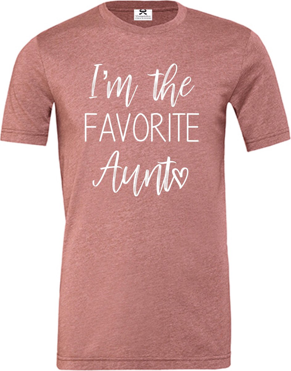 Dames t-shirt im the favorite auntie-mauve-Maat L