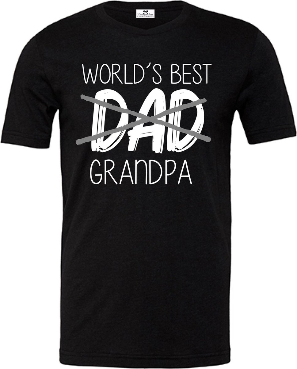 Heren T-shirt voor opa-Worlds best dad grandpa-vaderdag-Maat M