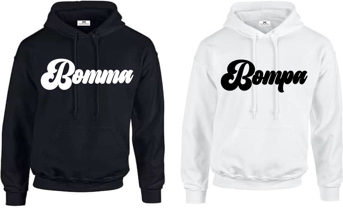 Hoodie set Bompa en Bomma-zwart-wit-Maat M