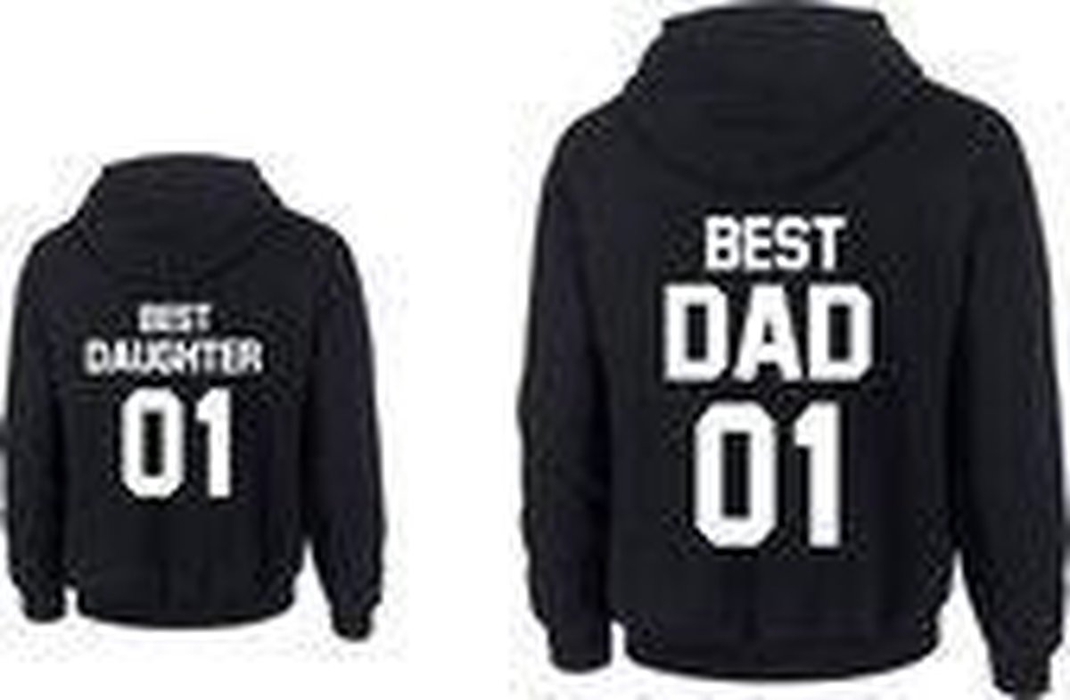 Hoodie voor dochter-Best Dad Best Daughter-Maat 5/6 jaar