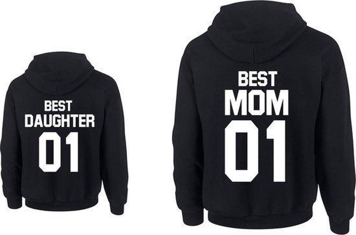 Hoodie voor dochter twinning-Best Mom Best Daughter-Maat 9/11 jaar