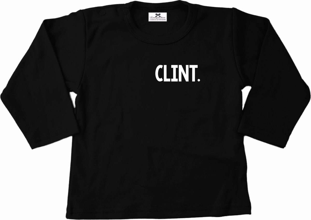 Livingstickers-shirt met naam-Clint-naam shirt kind-Maat 86