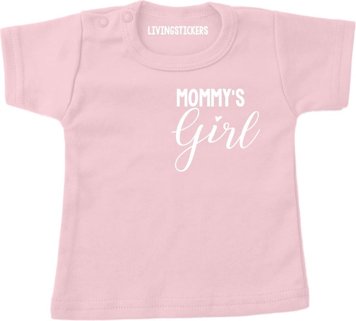 Moederdag shirt- mamas meisje-licht roze-shirt mommys girl-maat 56