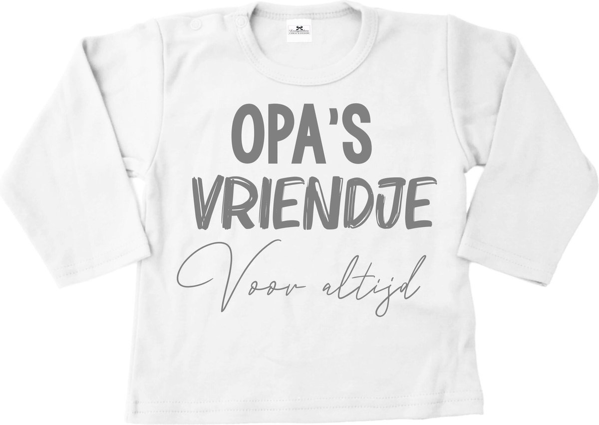 Shirt baby-dreumes-opas vriendje voor altijd-wit-zilver-Maat 104