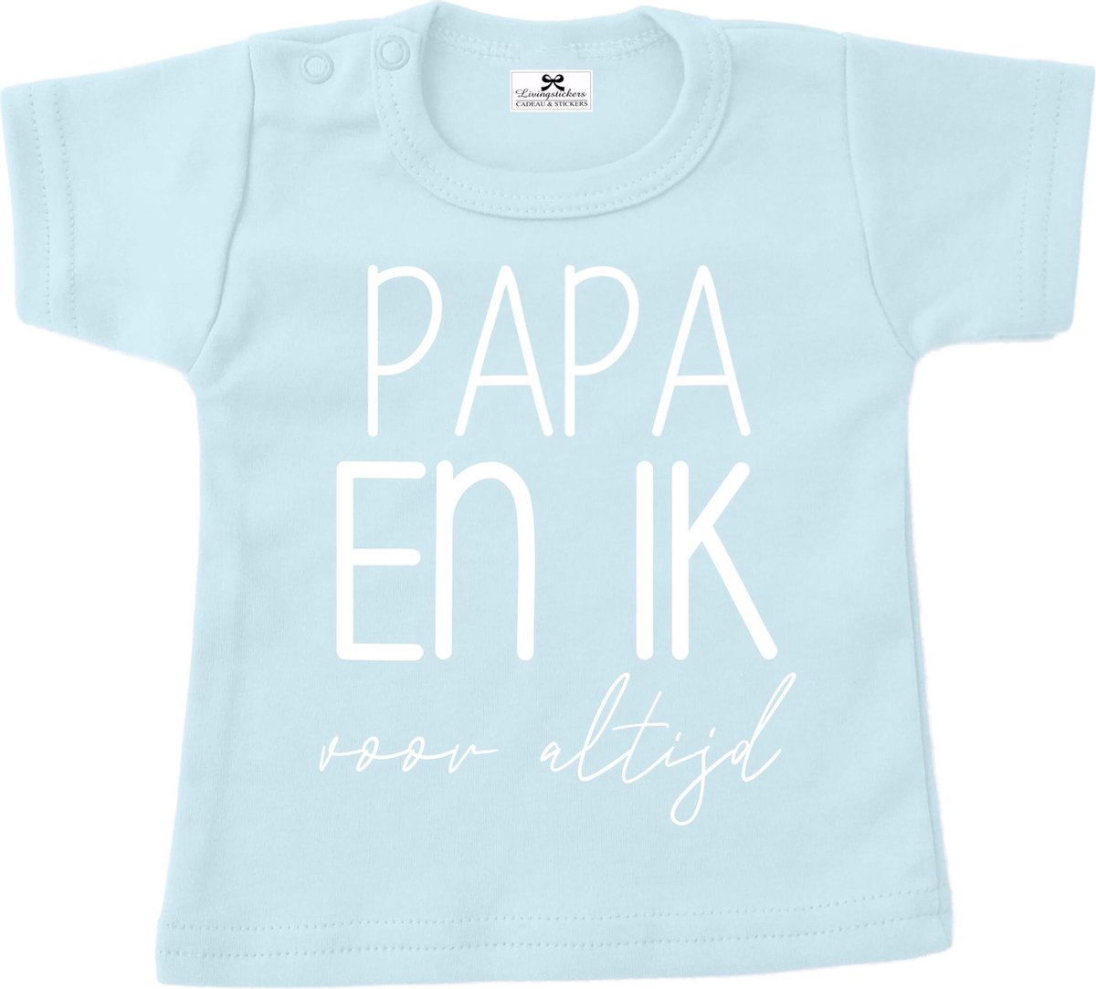 Shirt baby dreumes vaderdag-papa en ik voor altijd-blauw-wit-Maat 104