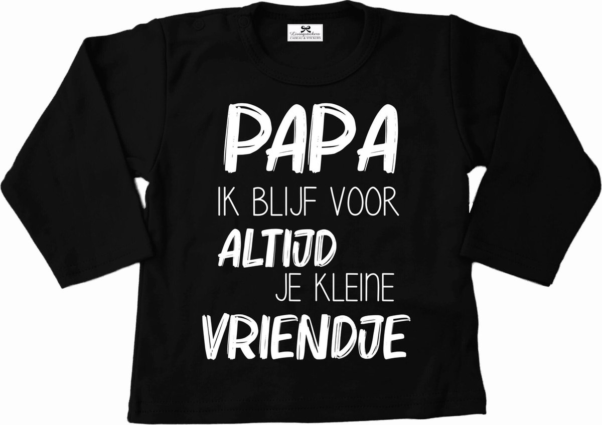 Shirt jongen-zwart-wit-papa ik blijf voor altijd je kleine vriendje-Maat 104