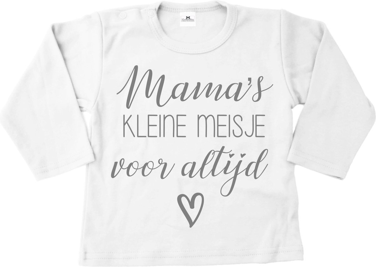 Shirt meisje-mamas kleine meisje voor altijd-wit-zilver-Maat 56