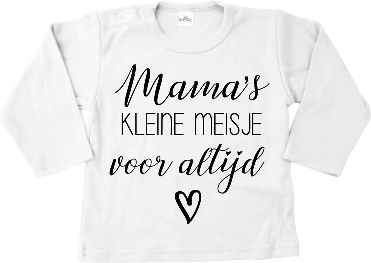 Shirt meisje-mamas kleine meisje voor altijd-wit-zwart-Maat 68