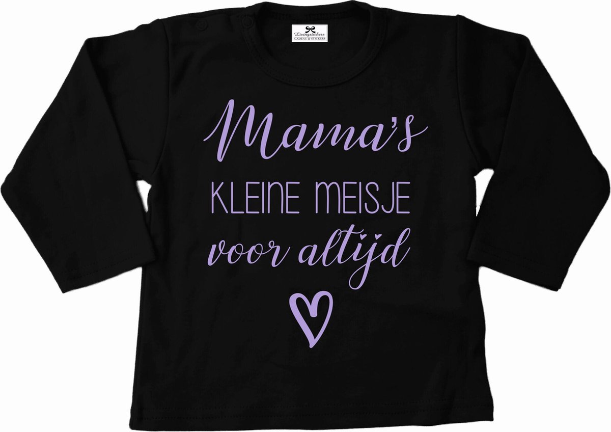 Shirt meisje-mamas kleine meisje voor altijd-zwart-lila-Maat 56