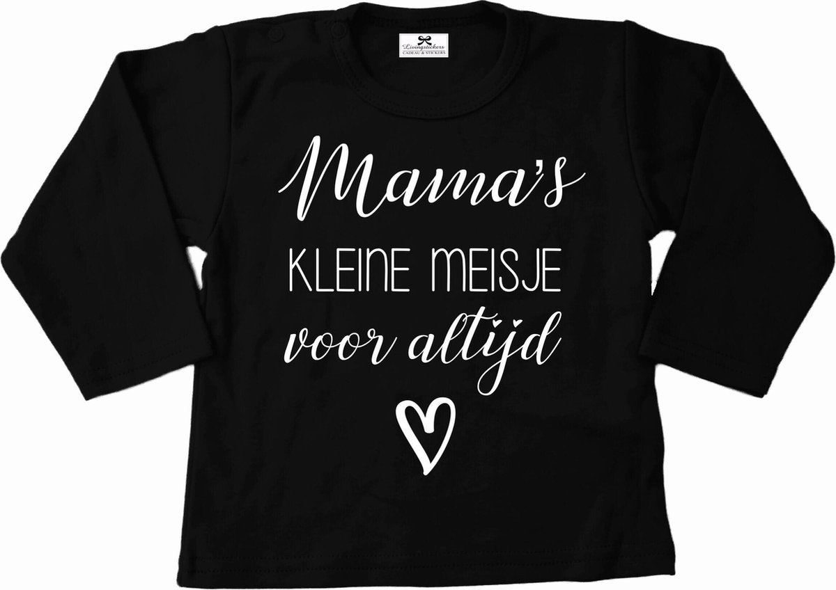 Shirt meisje-mamas kleine meisje voor altijd-zwart-wit-Maat 104