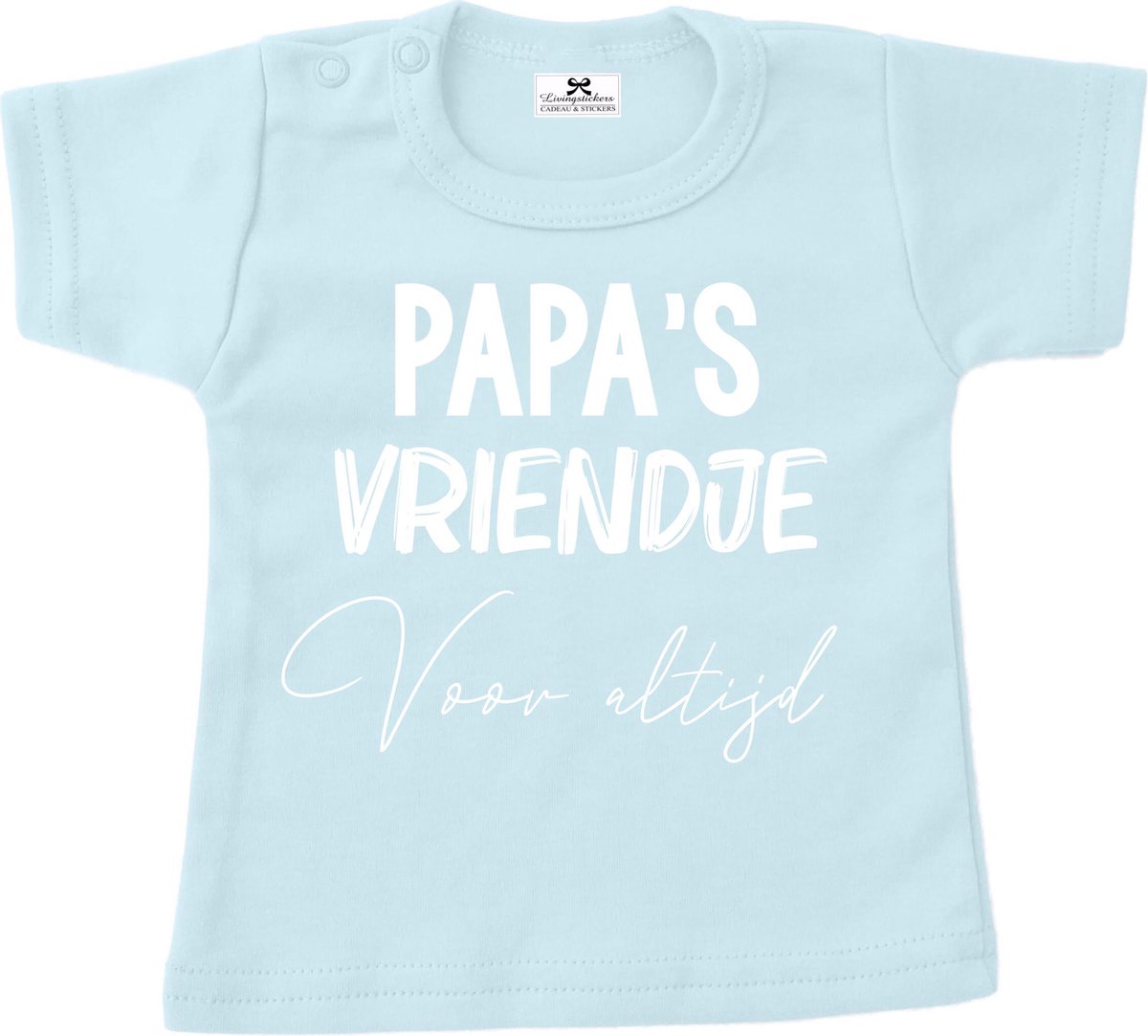 Shirt papas vriendje voor altijd-lief cadeau voor papa-blauw-wit-Maat 104