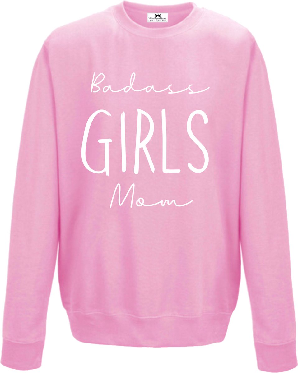 Sweater dames-roze-Badass girls mom-Maat M