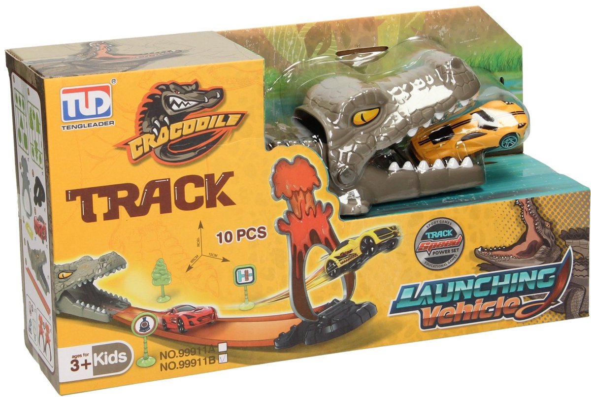 Krokodil Auto Lanceerbaan Set