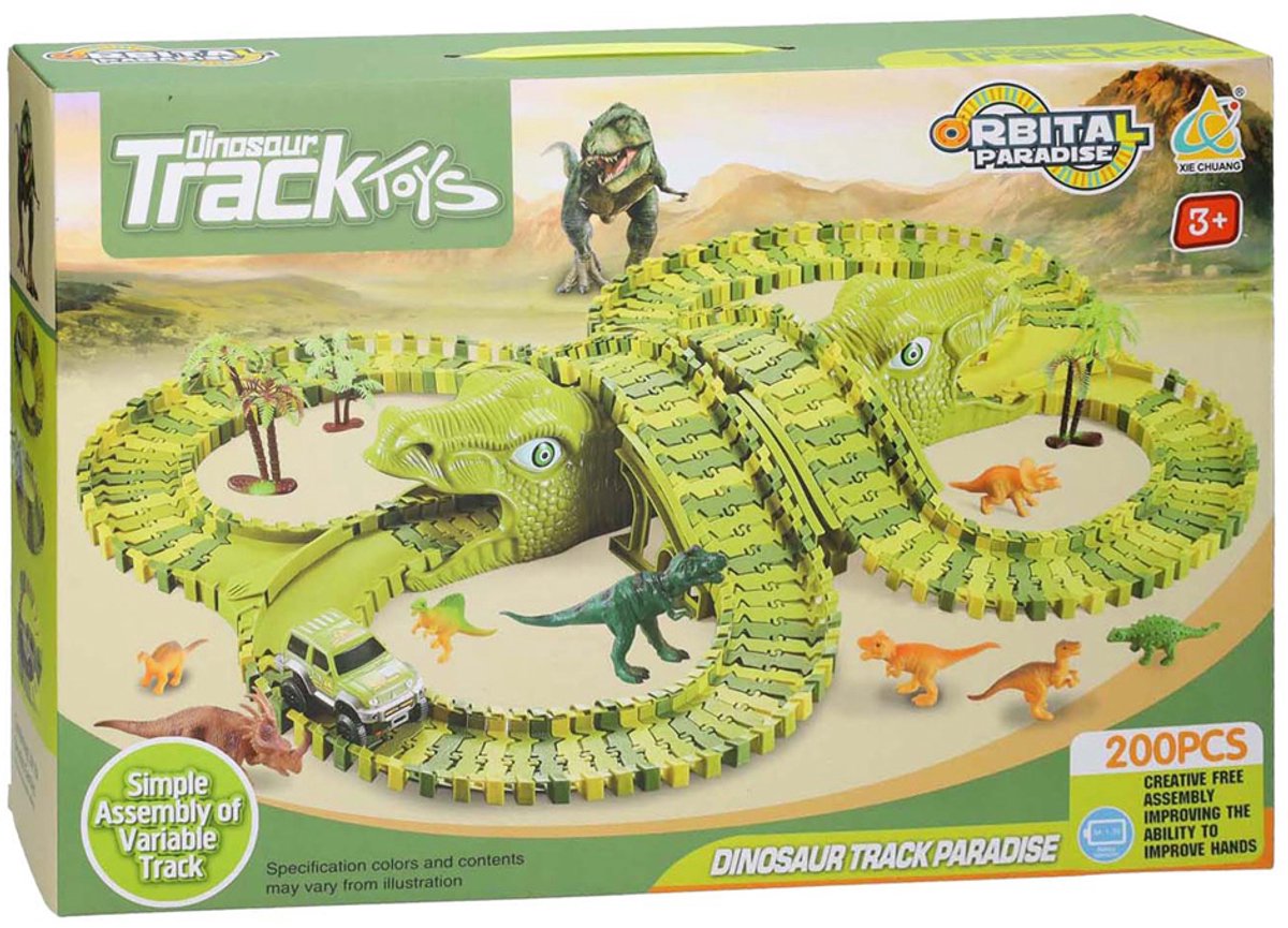   Dinotrack -   met dinos - 200-delige set - 3+ jaar