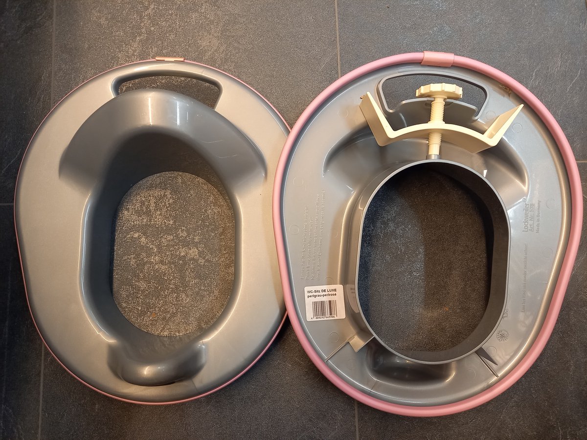 Wc-Sitz De Luxe Perlgrau/Rosé - Toiletzitting voor kinderen