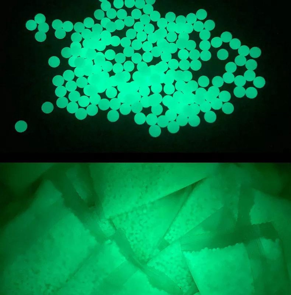 Locus Amicus Orbeez 50 gram - Glow in the Dark - water absorberende balletjes - waterballetjes - Lichtgevend - water beads - Groen - 7/8mm - 10.000