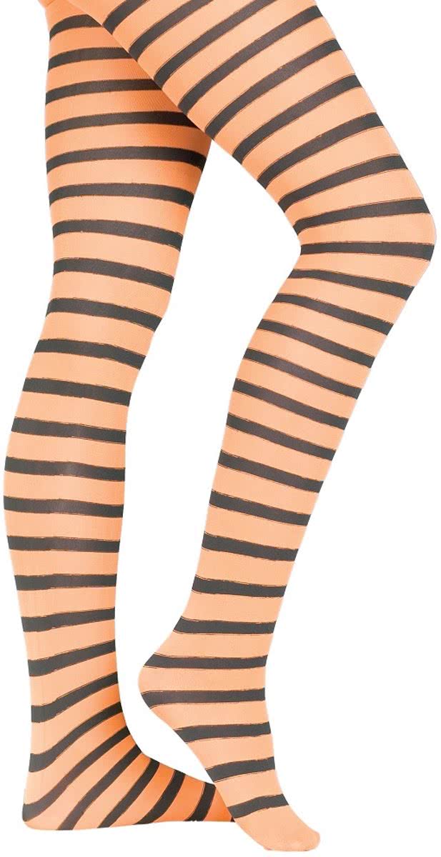 panty oranje zwart gestreept - one size