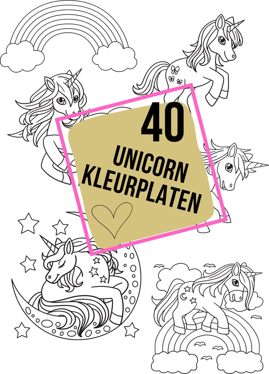 Digitaal Unicorn kleurboek 40 stuks voor kinderen