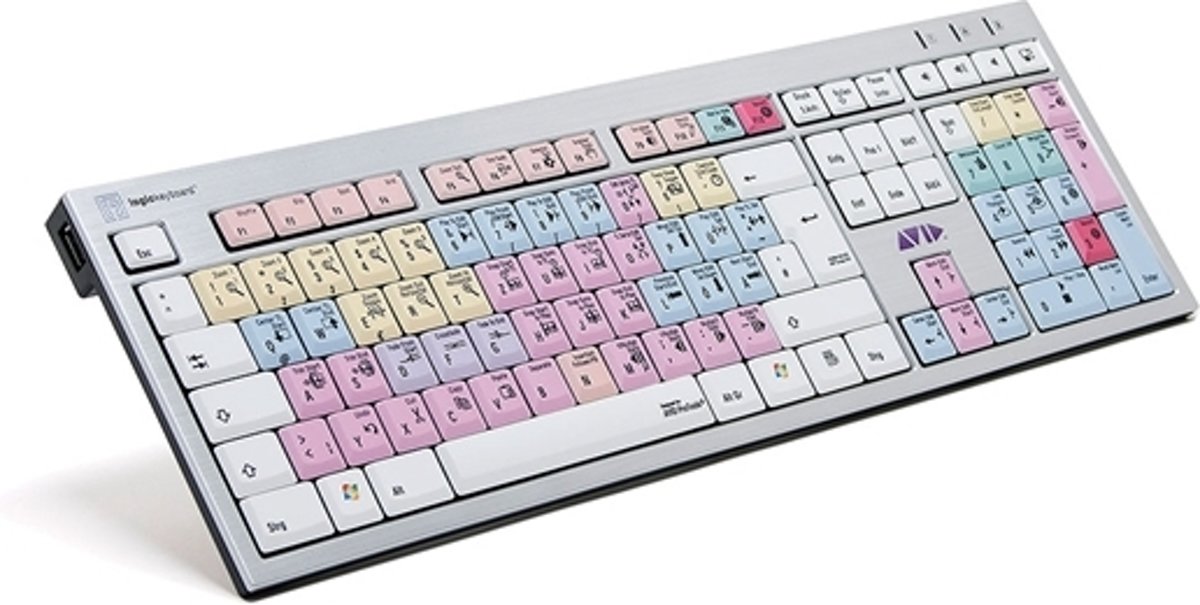 Logickeyboard Avid Pro Tools USB QWERTZ Duits Zwart, Zilver