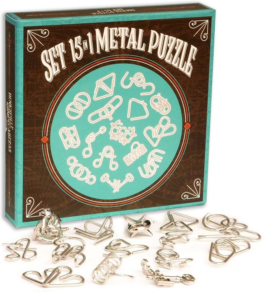 Set 15 in 1 Metal Puzzle silber