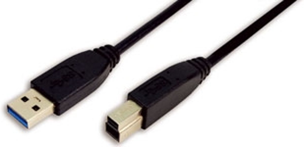 LogiLink 3m USB 3.0 USB-kabel USB A USB B Zwart