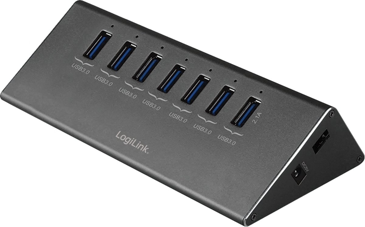 LogiLink 8 Port Hub, USB 3.0 actief (aluminium)